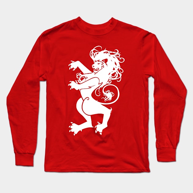 Rampant Lion in White Long Sleeve T-Shirt by graphicfire